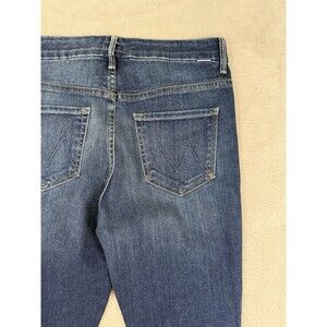 MOTHER Women's Blue High Waisted Looker Ankle Fray Jeans Night Clubbing Sz 29